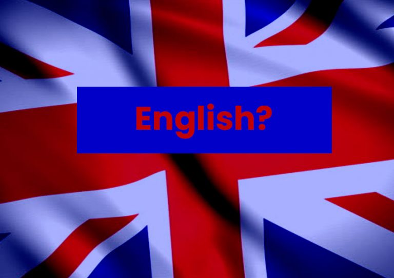 British flag with the word English in the middle